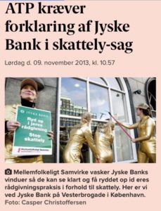 Måske ATP ikke har hørt at jyske bank stadig ikke har styr på dansk lovgivning tænker mest på straffeloven 